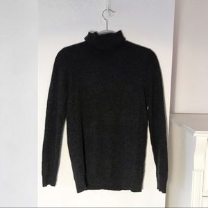 Grey Cashmere Turtleneck Sweater